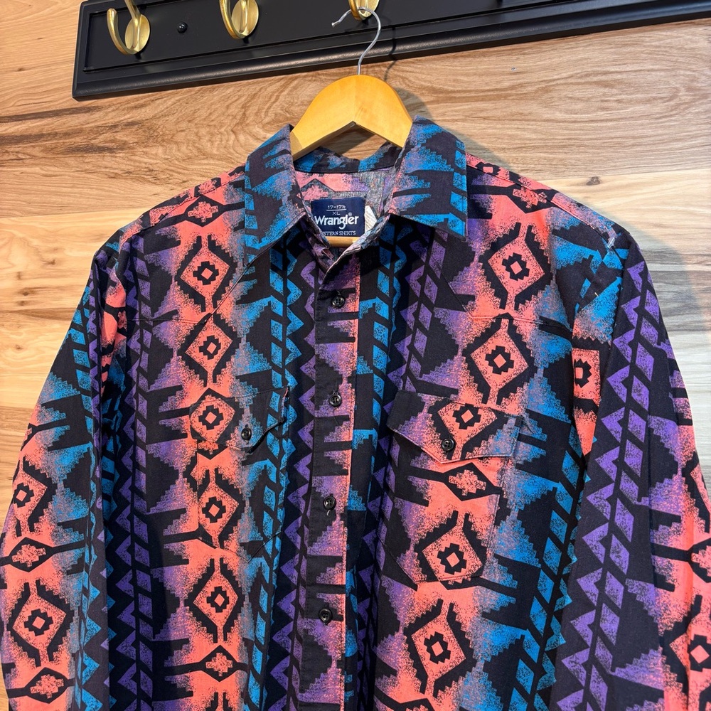 Wrangler vintage long sleeve Aztec design shirt size XL